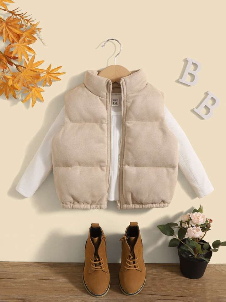 SHEIN Baby 1pc Zipper Front Vest Puffer Coat4.97(500+) | SHEIN