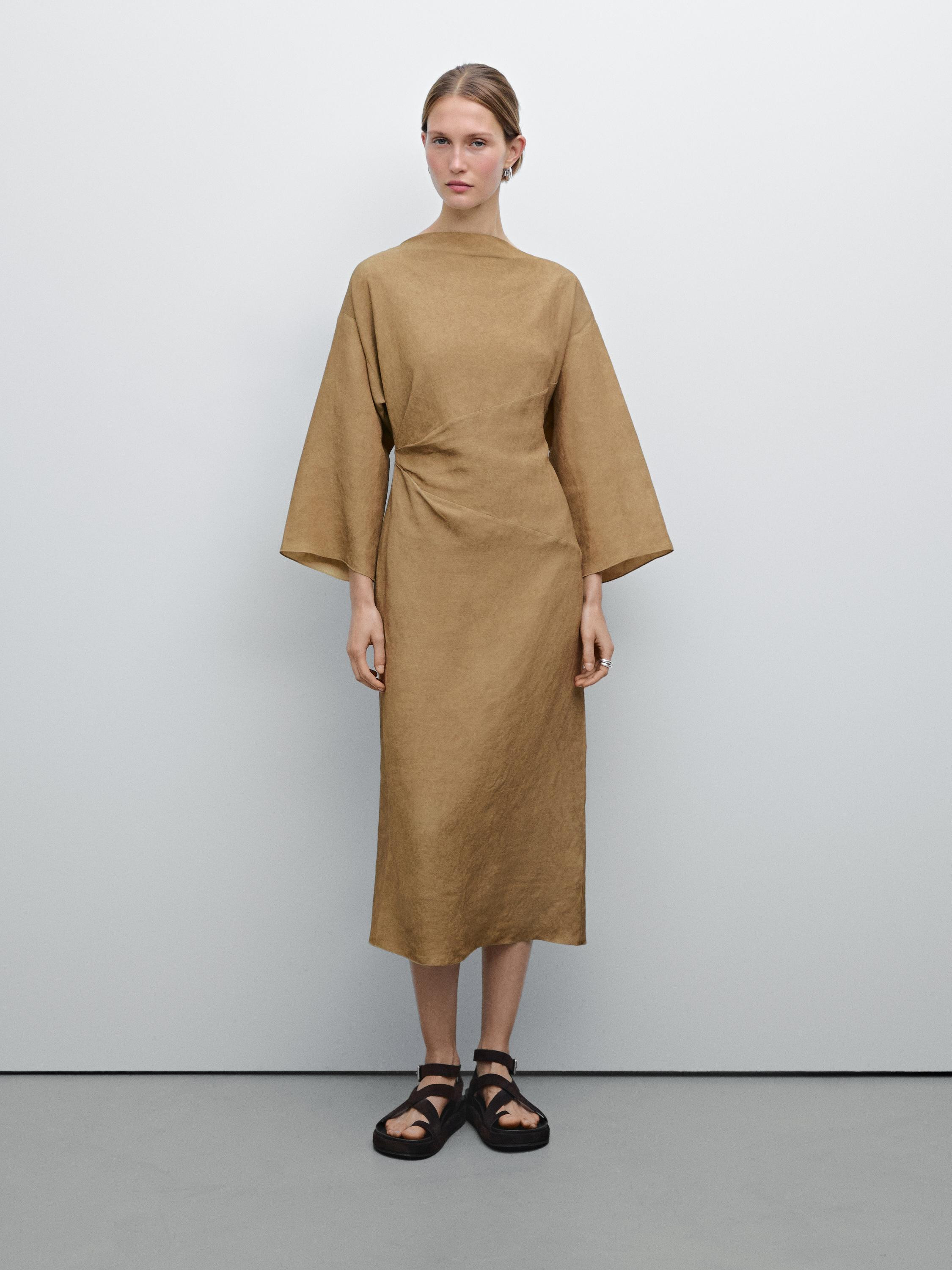 Midi dress with seam details | Massimo Dutti UK