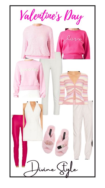 Celebrate Galentine’s Day or Valentine’s Day, lounging at home or working from home in these easy to wear pieces. Love a sweater or sweatshirt paired with leather joggers or leather leggings. 💕

#LTKshoecrush #LTKGiftGuide #LTKSeasonal