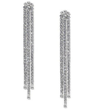 Nadri Hollywood Long Linear Chandelier Earrings - Silver | Dillard's