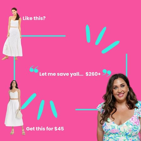 A lot of complaints .. and I mean a LOT, form my audience over the separate pricing of the top and bottom of the Lilly Pulitzer white eyelet set. All 2 piece sets have been sold together previously and usually under $250 for the whole outfit. Now... it's $108 for the top and $198 for the skirt (a whopping $306 pre tax for the outfit) YIKES! Let me help yall out. If you like it - grab this set from instead priced at $20 and $25 for each piece. You're welcome! #budget #livinglargeinlilly #whiteeyelet #twopiece #summer #thisorthat 

#LTKmidsize #LTKplussize #LTKfindsunder50