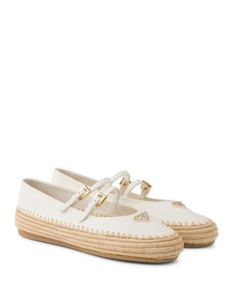 Women's Nappa Leather and Raffia Ballerinas | Bloomingdale's (US)