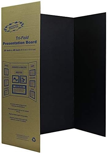 Black Tri-Fold Presentation Board 36" x 48" Corrugated Tabletop Display Exhibition Board Lightwei... | Amazon (US)
