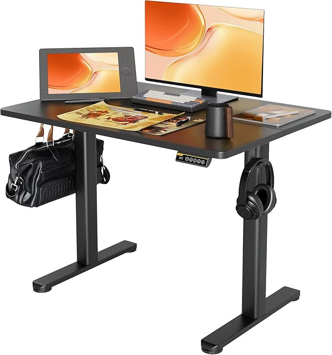 Electric Standing Desk, Adjustable Height Stand up Desk, 40x24 Inches Sit Stand Home Office Desk ... | Amazon (US)