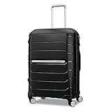 Samsonite Freeform Hardside Expandable with Double Spinner Wheels, Checked-Medium 24-Inch, Black | Amazon (US)