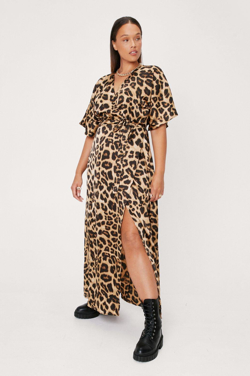 Plus Size Leopard Print Wrap Maxi Dress | Nasty Gal Canada