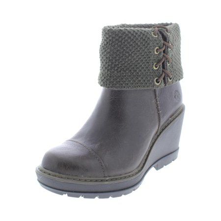 Timberland Womens Kellis Leather Fold-Over Wedge Boots | Walmart (US)