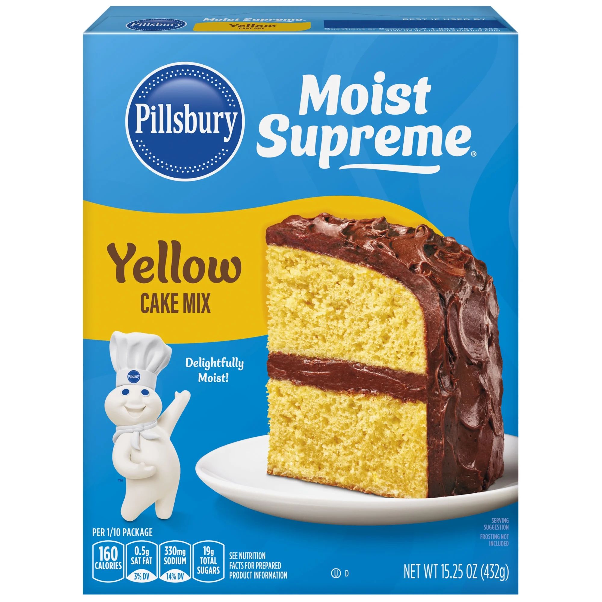 Pillsbury Moist Supreme Yellow Cake Mix, 15.25 oz Box | Walmart (US)