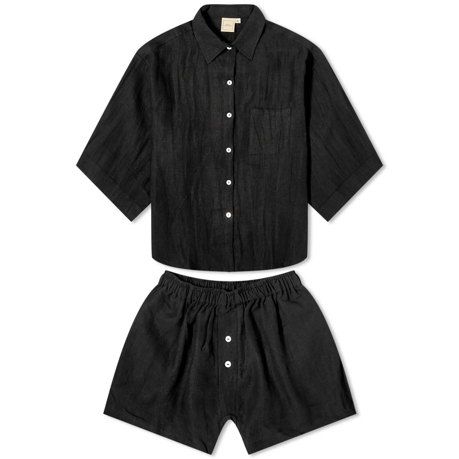 Deiji Studios 03 Linen Pyjama Set Deep Black | END. (UK) | End Clothing (UK & IE)