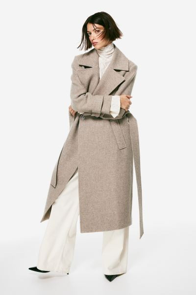Mantel aus Wollmix - Beigemeliert - Ladies | H&M AT | H&M (DE, AT, CH, NL, FI)