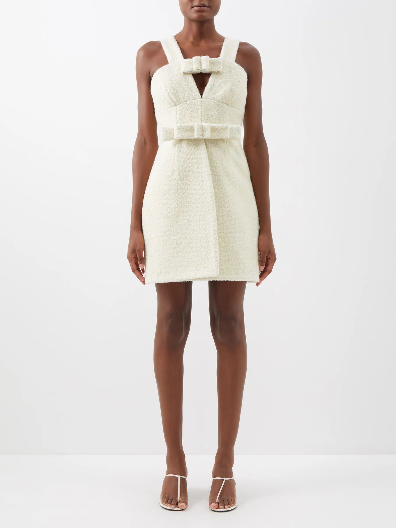 Bow-trim wool-blend bouclé mini dress | Jil Sander | Matches (US)