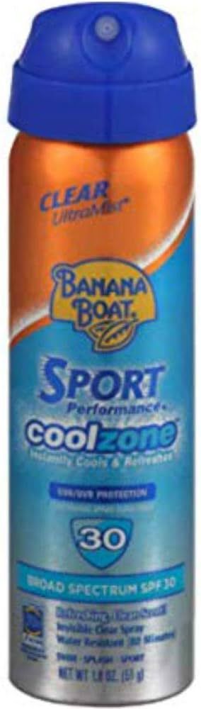 Banana Boat Sun Screen Sport Spray SPF 30 UltraMist Coolzone 1.8 oz (Travel Size), 2 units | Amazon (US)