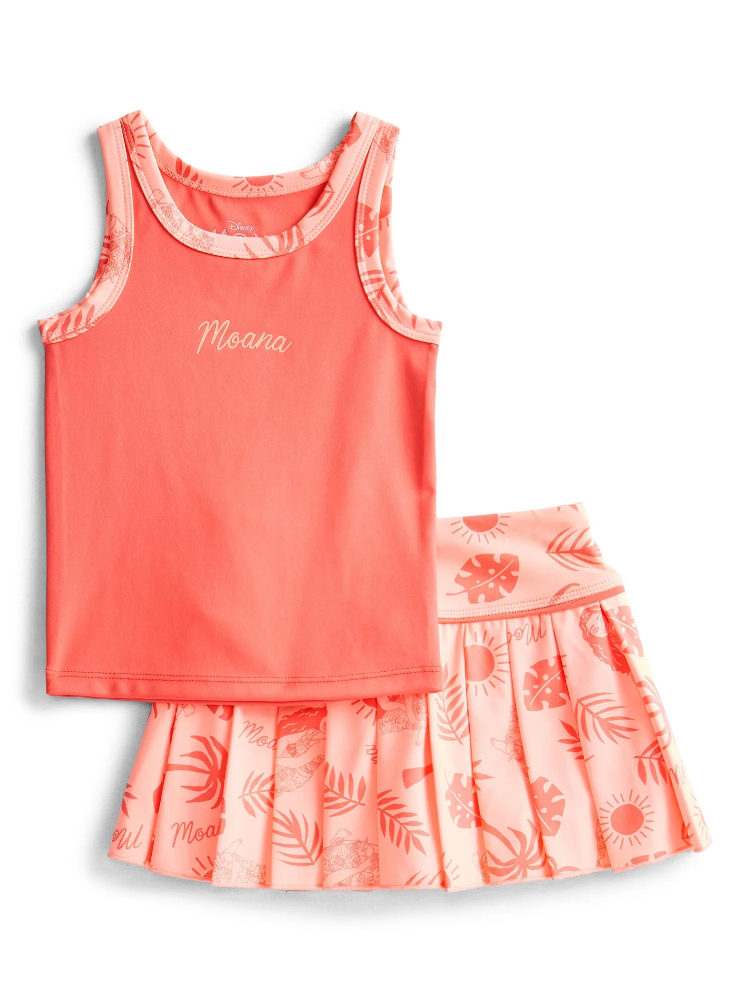 Moana Toddler Girls Active Tank Top and Pleated Skort Set, 2-Piece, Sizes 12M-3T | Walmart (US)