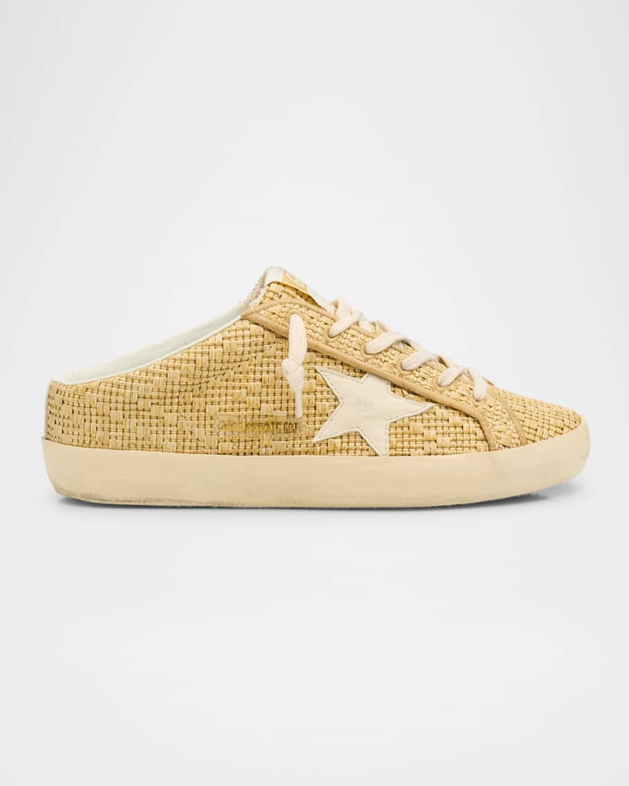 Golden Goose Superstar Sabot Raffia Low-Top Sneakers | Neiman Marcus