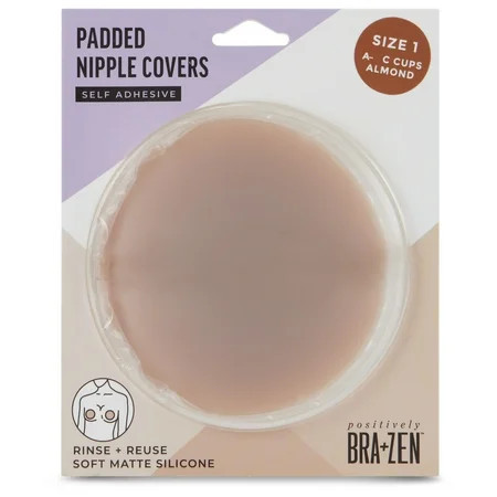 Positively BRA+ZEN Reusable Silicone Padded Adhesive Nipple Covers Pasties, Cup Size A-C | Walmart (US)