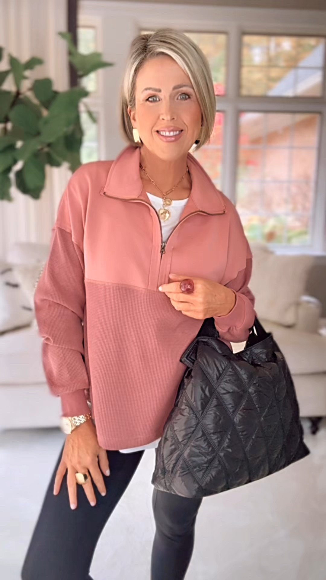 wearing a small in pullover and leggings. medium in white layering tee

#LTKOver40 #LTKActive #LTKSeasonal