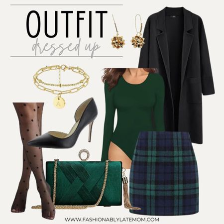 This outfit is so cute for the holidays! I just love those earrings! 
Fashionablylatemom 
Gold earrings 
Plaid skirt 
Amazon fashion 
High heels 

#LTKHoliday #LTKstyletip #LTKSeasonal