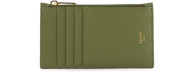CELINE - Zipped compact card holder in grained calfskin | 24S (APAC/EU)