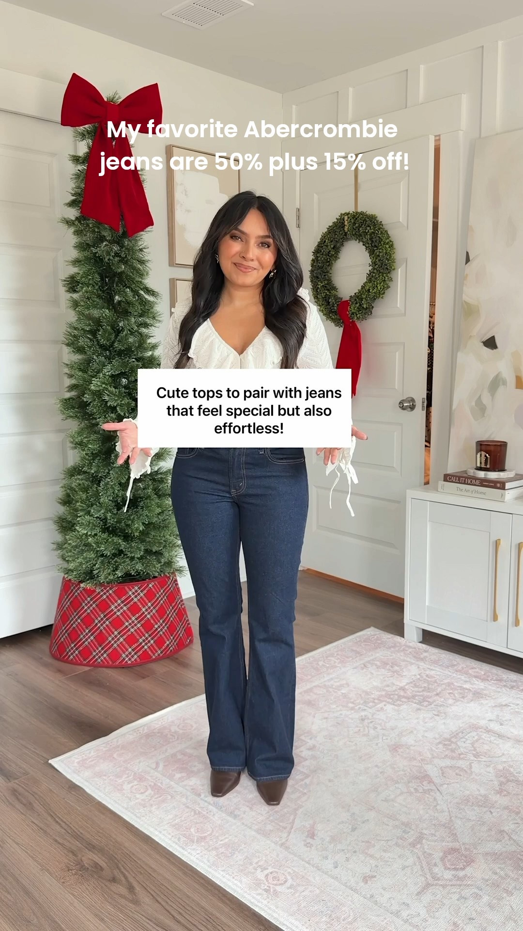 Cute going out tops to pair with jeans!
For reference: I’m 5’0, 32b bra size, and 2/26 in bottoms, pear shaped. 
*Everything I share is unaltered! TTS means true to size. Between size 5-6.6 in shoes

White lace top size xs petite TTS
Black tie neck top size xxs TTS
Ivory sand lace ruffle top size xs petite TTS
Burgundy pome fruit color off the shoulder top size xxs regular TTS
White ruffle tie cuff top size xs petite TTS
Dark rinse mid rise bootcut jeans size 26 short TTS
Dark brown belt size 27-31” TTS
Black studded belt size xs TTS
Dark brown leather boots size 5.5 TTS
Black heels size 5 TTS
Cafe brown cowgirl boots size 5.5 - size down a half size
Black boots size 5.5 TTS
Black buckle belt size xs TTS
Dark brown leather boots size 5.5 TTS


tops to wear with jeans
cute tops for jeans
casual chic outfits
effortless outfit ideas
date night tops
holiday tops
petite friendly tops
fall tops 2025
winter tops 2025
elevated casual outfits
everyday outfits for petites
jeans outfit ideas
dressy casual outfits
Top with jeans 
cute going out tops
Girls night outfit
Rachel Miranda Blog
Honeysweetpetite
Honey Sweet Petite




Comment SHOP below to receive a DM with the link to this post on my LTK ⬇ https://liketk.it/5Ajee #ltkcyberweek #ltksalealert #ltkpetite

Comment SHOP below to receive a DM with the link to this post on my LTK ⬇ https://liketk.it/5ARDj #ltksalealert #ltkpetite #ltkgiftguide

#LTKSaleAlert #LTKCyberWeek #LTKPetite