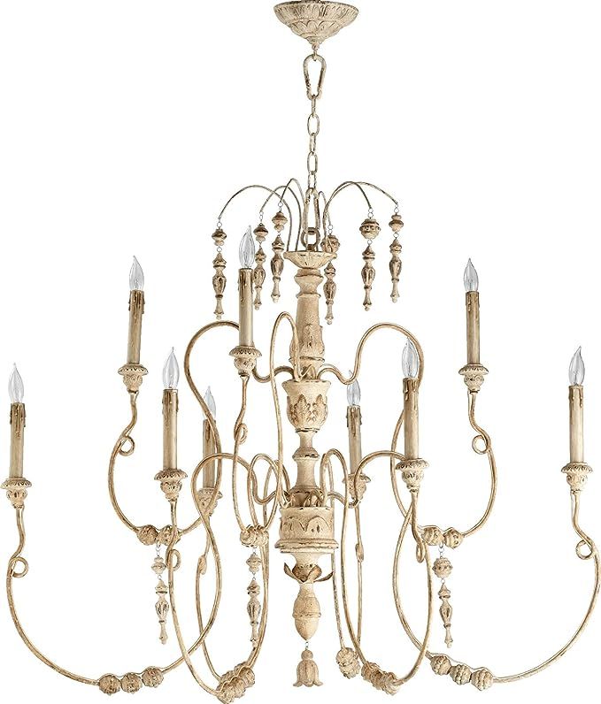 Quorum 6206-9-70 Traditional Nine Light Chandelier from Salento Collection in Light Finish, Persi... | Amazon (US)