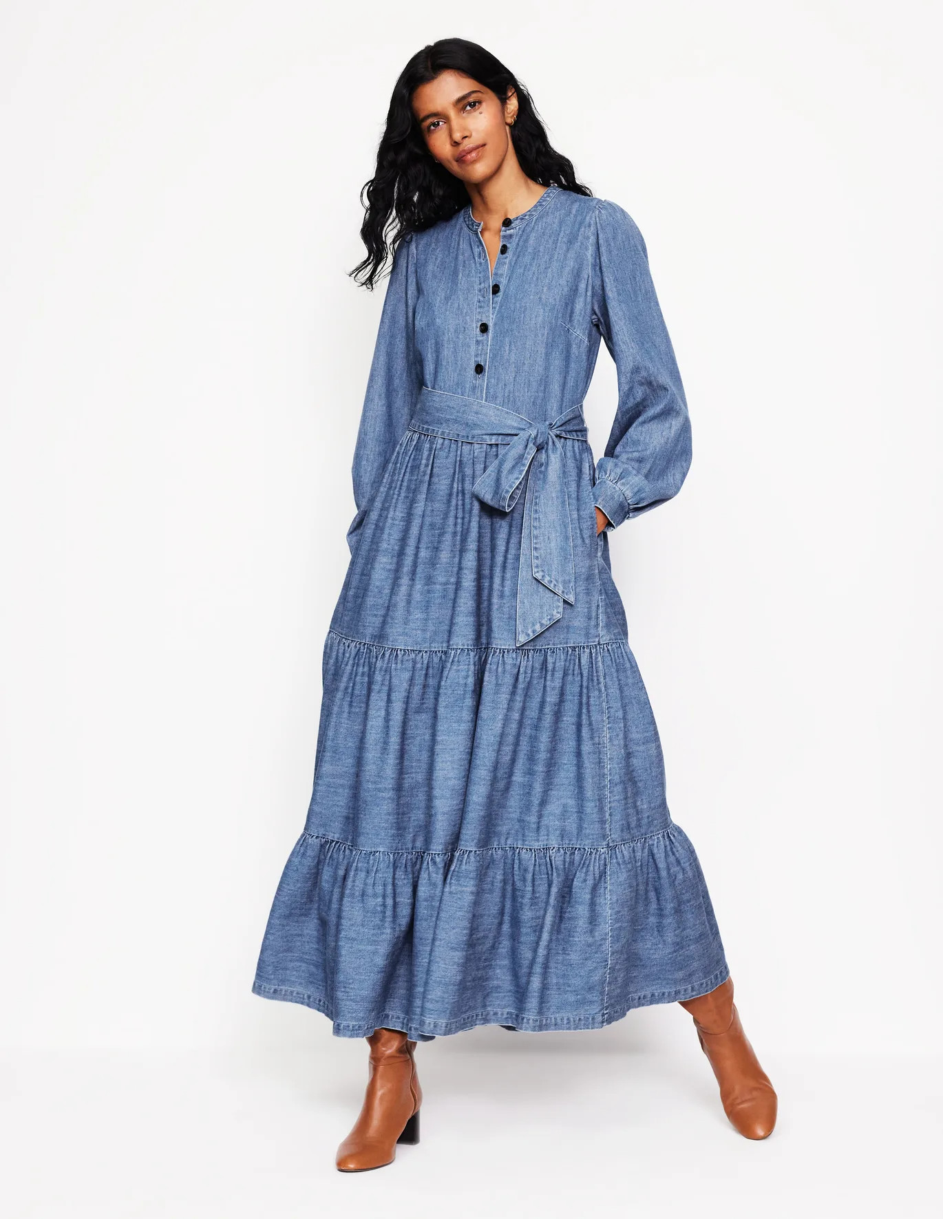 Alba Denim Maxi Dress | Boden (US)