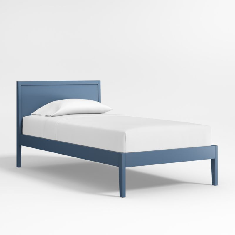Ever Simple Slate Blue Wood Kids Twin Bed + Reviews | Crate & Kids | Crate & Barrel