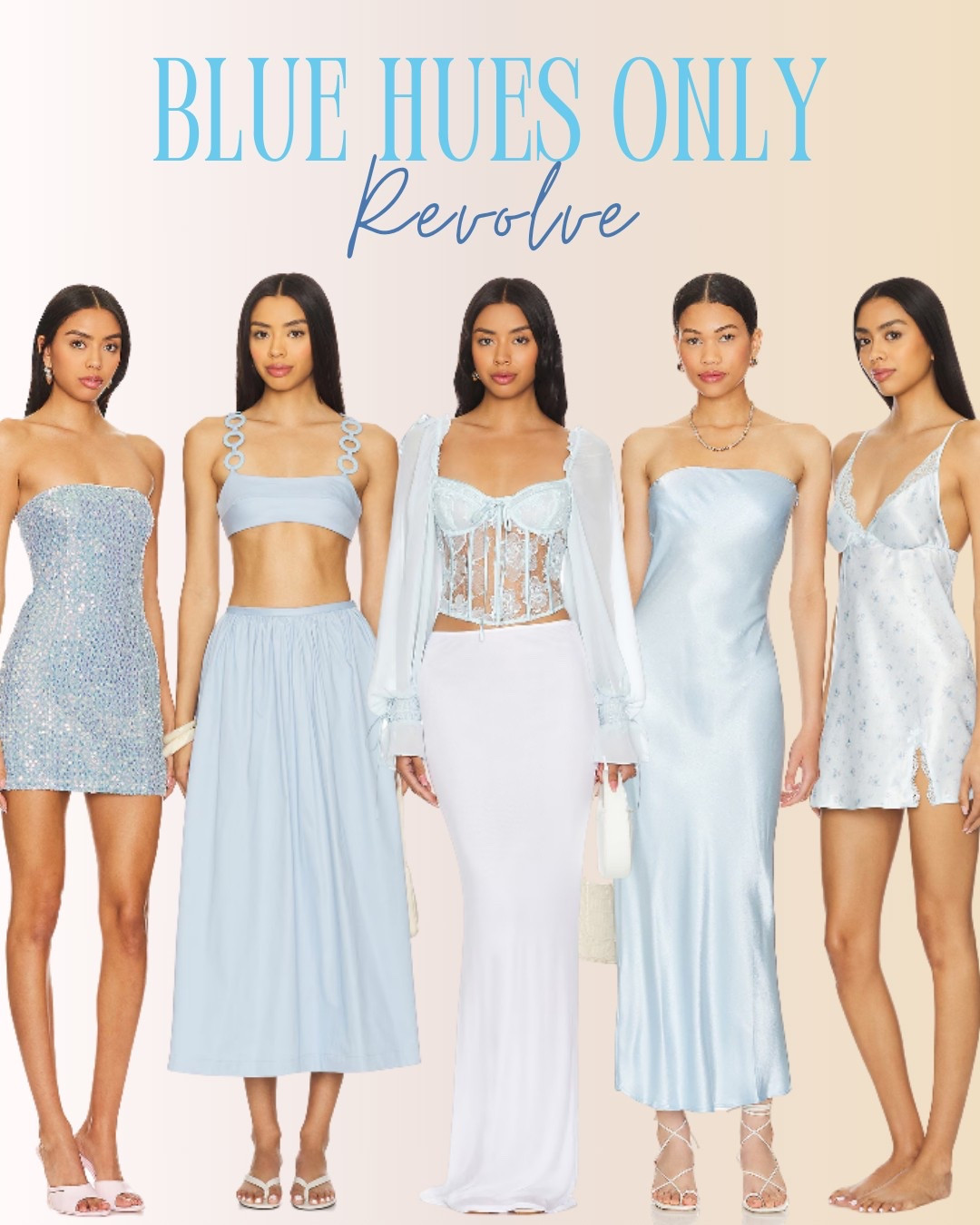 This Blue Hues Only edit from Revolve features dreamy, feminine pieces perfect for spring and summer occasions. From sequin mini dresses to silky midi slips, lace corsets, and soft pastel co-ords, these light blue looks blend elegance with modern flair. Shop these trending blue outfits on LTK to refresh your seasonal wardrobe with romantic, ethereal vibes.

#LTKTravel #LTKParties #LTKSeasonal