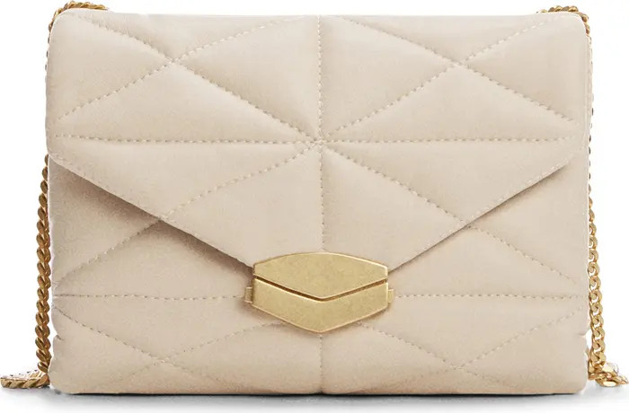 Quilted Faux Suede Convertible Shoulder Bag | Nordstrom