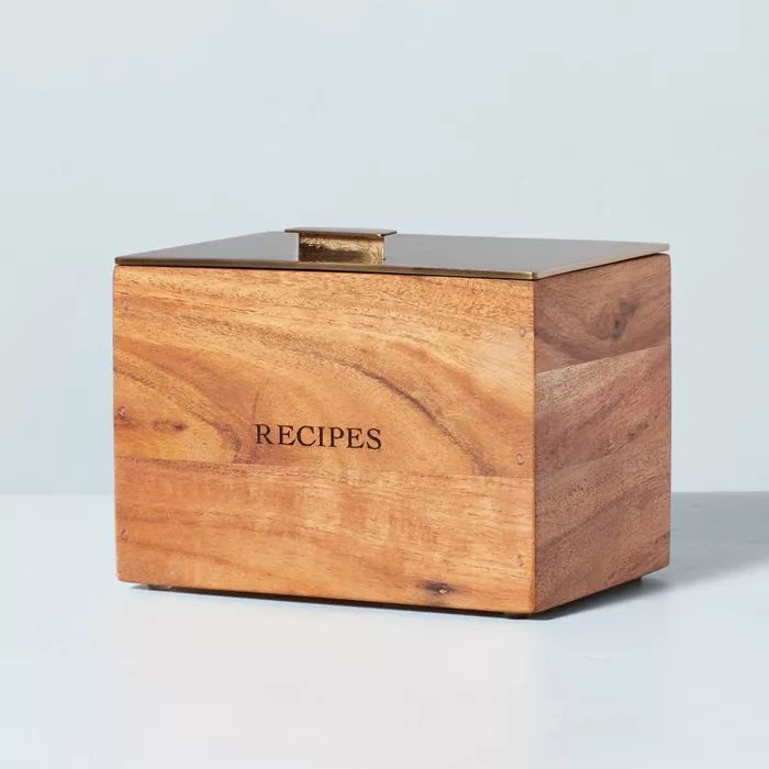 Wood Recipe Box with Metal Lid - Hearth &#38; Hand&#8482; with Magnolia | Target