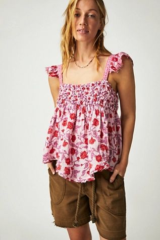 Nala Printed Babydoll Top | Free People (Global - UK&FR Excluded)