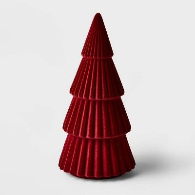 10.25" Flocked Tree Decorative Figurine Dark Red - Wondershop™ | Target