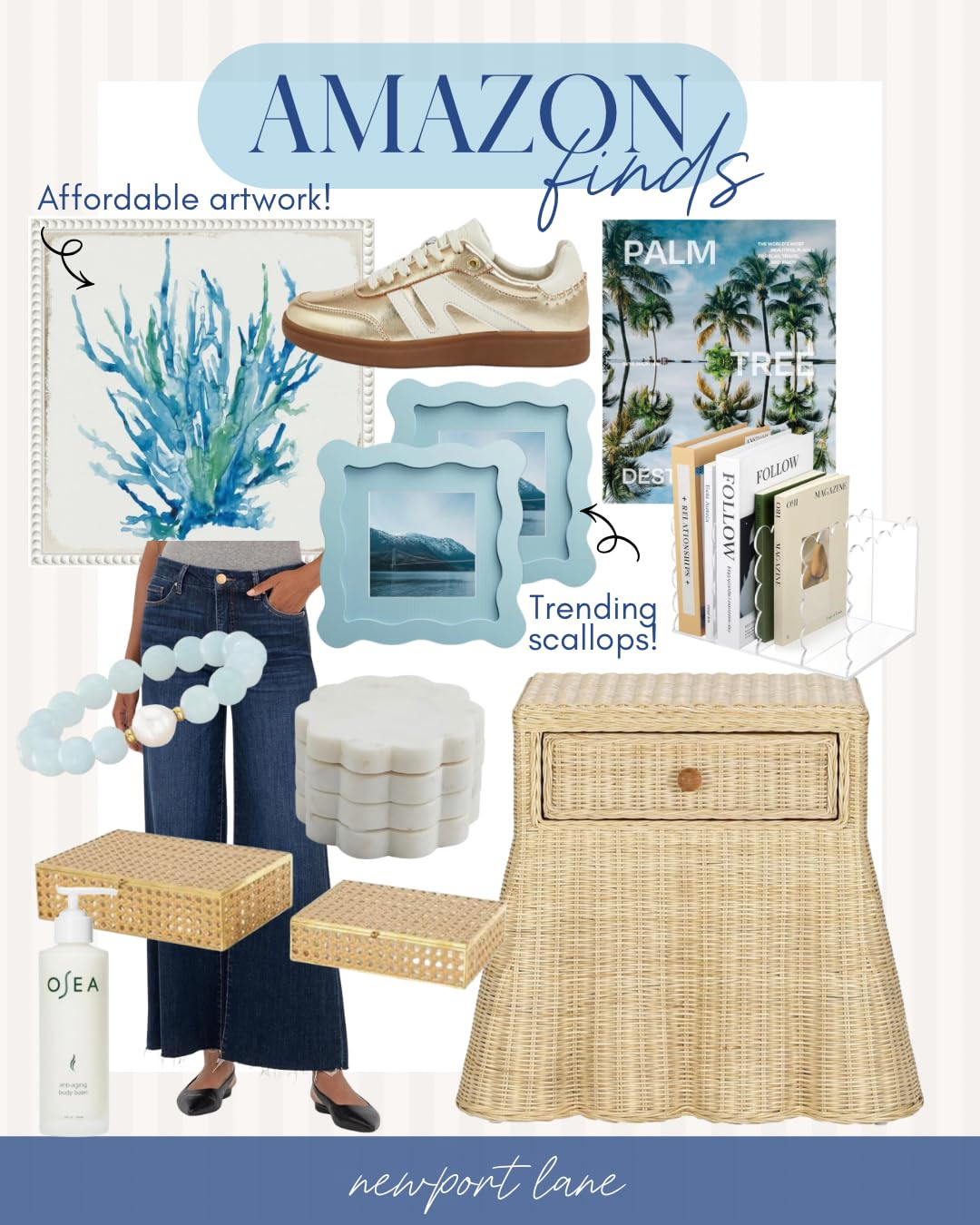 Tov Furniture Pentra Natural Rattan Nightstand | Amazon (US)