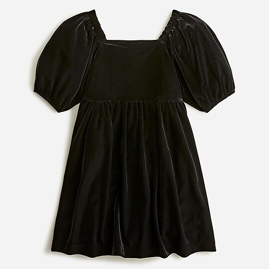 Girls' velvet squareneck dress | J. Crew US