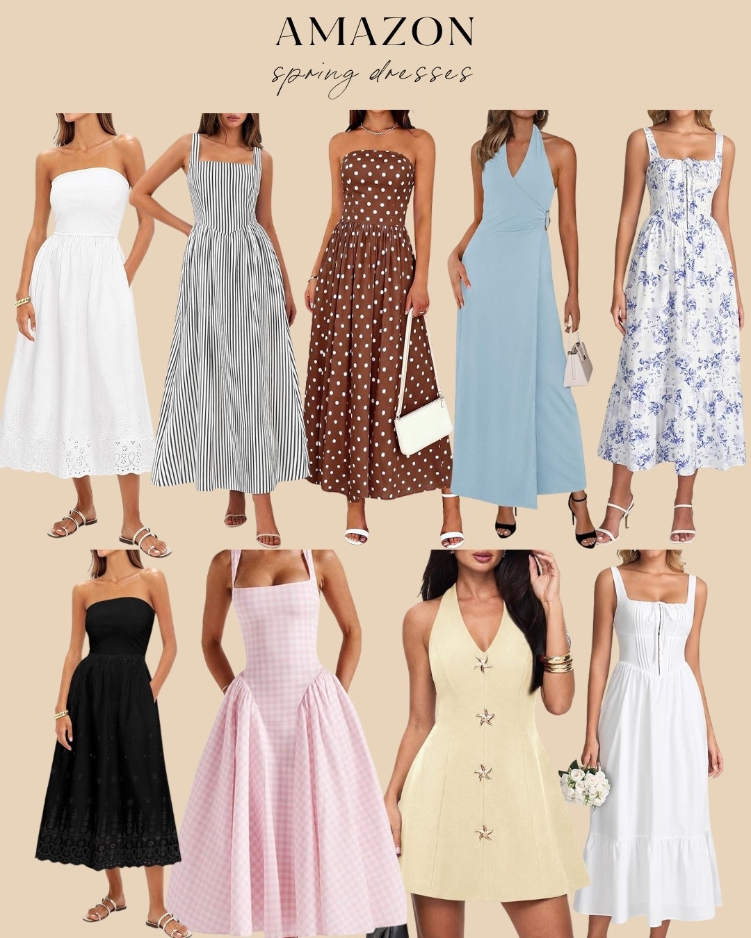 Spring dresses that look designer… but are all #amazon 🤍🌸

From easy strapless maxis to soft florals and flattering wrap silhouettes — these are the pieces I’ll be wearing on repeat all season. Perfect for brunch, baby showers, vacations, or just feeling put-together without trying too hard.

Everything is lightweight, feminine, and under-budget friendly ✨ Linking all my favorites for you here.

#AmazonFinds #LTKStyle #SpringDresses #AmazonFashion #LTKSeasonal #BrunchOutfit #VacationStyle

#LTKSeasonal #LTKOver40 #LTKootd
