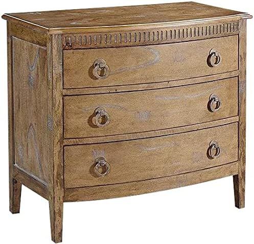 EuroLux Home Chest of Drawers Theodore Bow Front Beachwood Finish Solid Wood Brass 3-Drawer | Amazon (US)