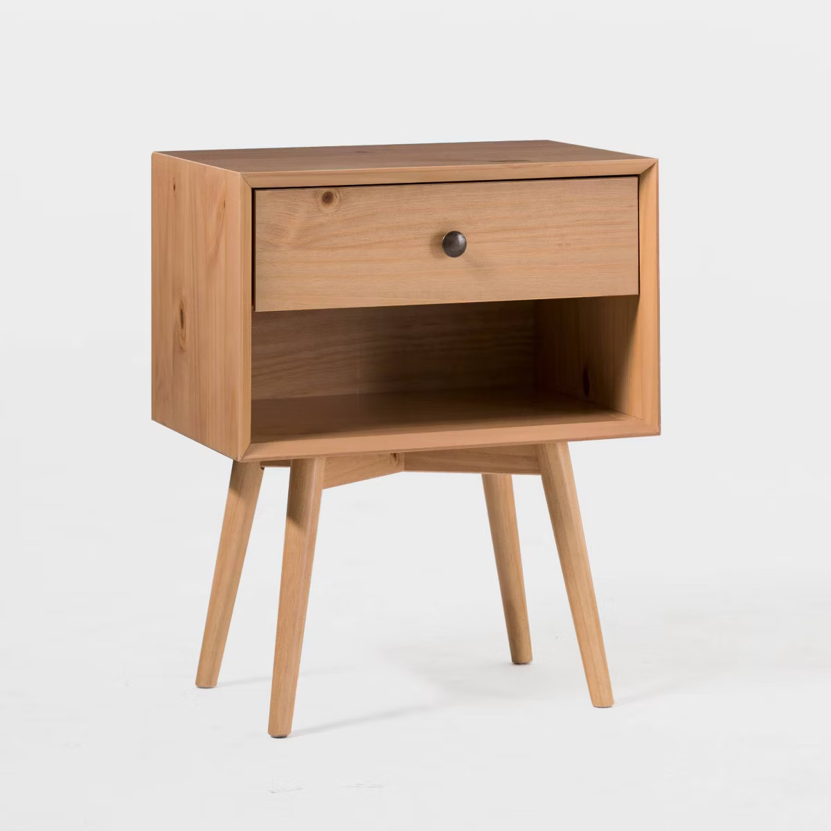 Greenberg 1 Drawer Mid-Century Modern Solid Wood Nightstand - Saracina Home | Target