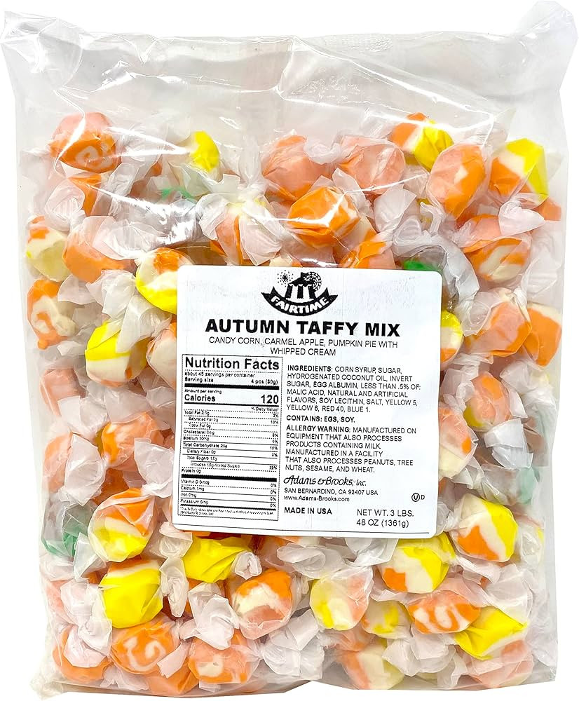 Adams & Brooks Fairtime Taffy – Bulk Autumn Candy for Candy Buffets, Thanksgiving Candy, Bulk C... | Amazon (US)