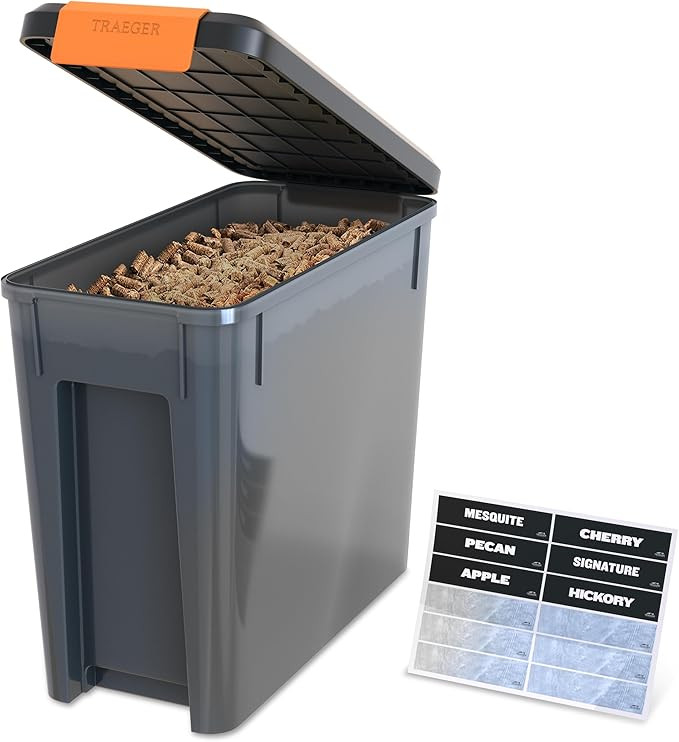 Traeger Grills BAC637 Stay Dry Pellet Storage Bin with Locking Lid, 22lb Capacity Wood Pellet Con... | Amazon (US)