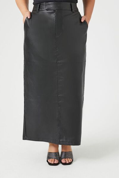 Plus Size Faux Leather Maxi Skirt | Forever 21 | Forever 21 (US)