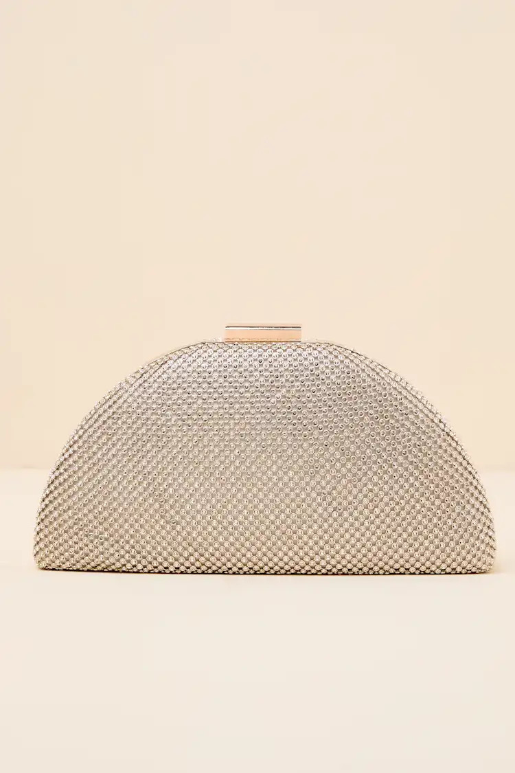 Sharia Gold Rhinestone Crossbody Clutch | Lulus