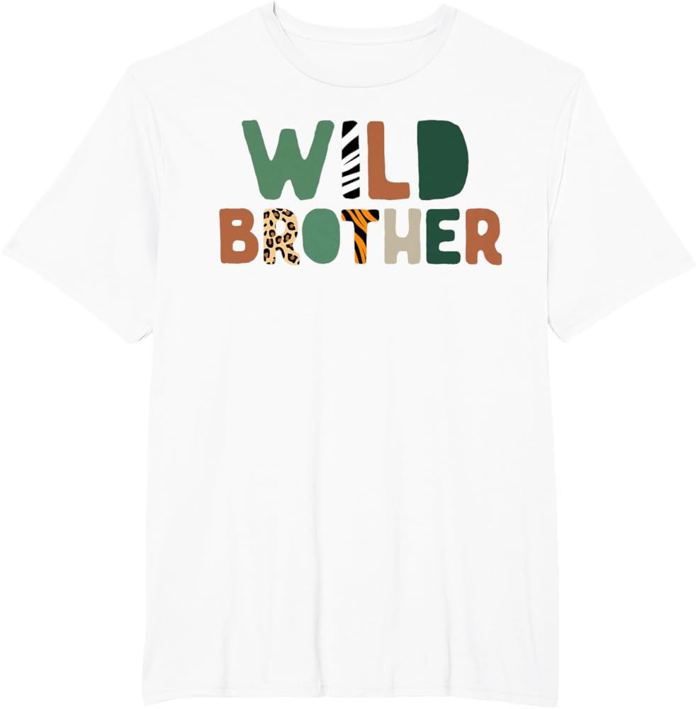 Wild Brother Zoo Born Wild Birthday Safari Jungle Family T-Shirt | Amazon (US)