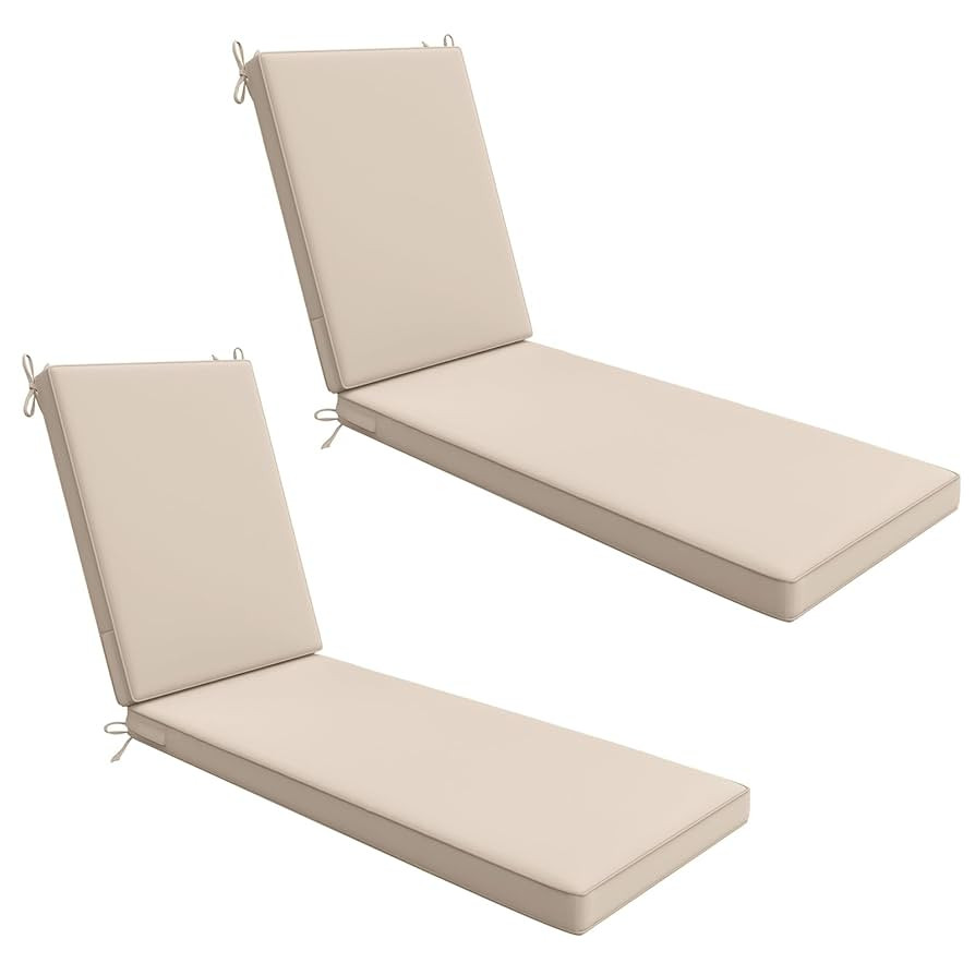 AAAAAcessories Outdoor Chaise Lounge Cushions, Waterproof, Fade-Resistant Patio Furniture Replace... | Amazon (US)