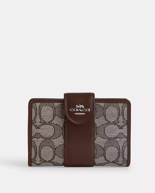 Medium Corner Zip Wallet In Signature Jacquard | Coach Outlet CA