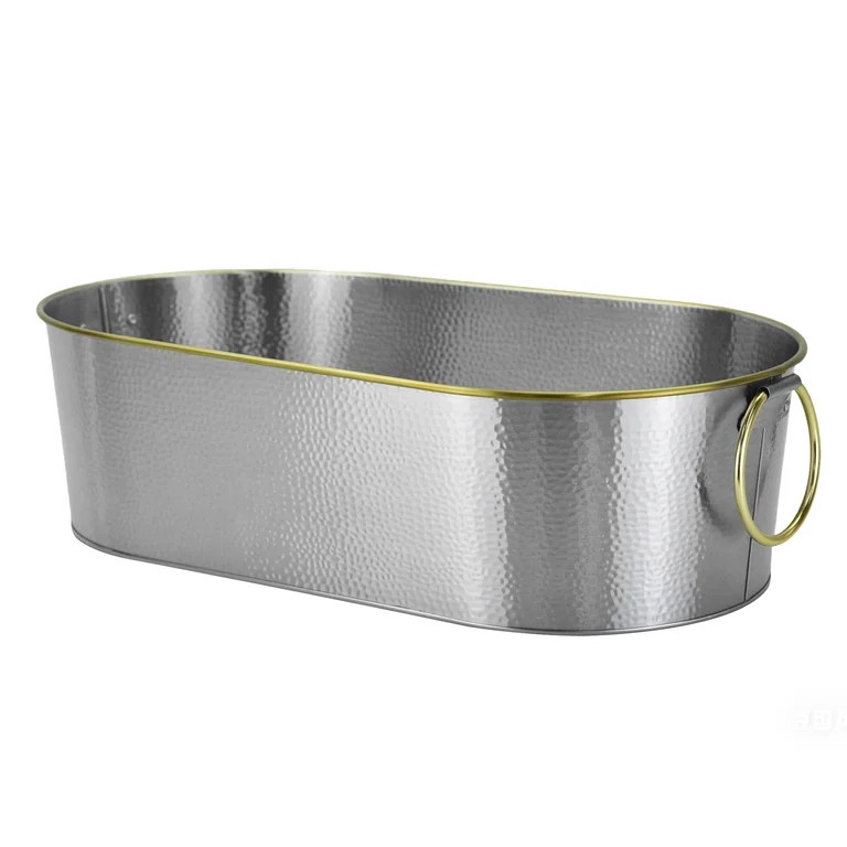 Better Homes & Gardens Stainless Steel Hammered Oval Tub, 20.27 in x 11.22 in | Walmart (US)