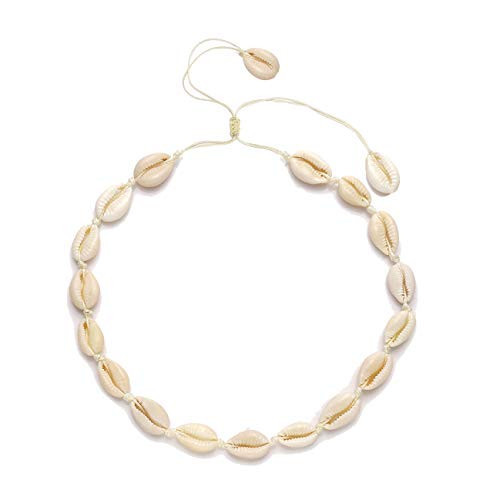 CENAPOG Cowrie Shell Choker Necklace for Women Puka Shell Necklace Corded Seashell Necklace Hawaiian Beach Jewelry | Amazon (US)