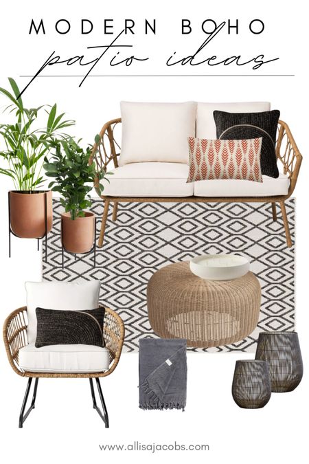 Dreaming of sunshine & summer nights with this boho patio design. A mix of modern plus earthy and natural makes for a casual, but pretty space to enjoy outdoors! 🪴☀️

#LTKSeasonal