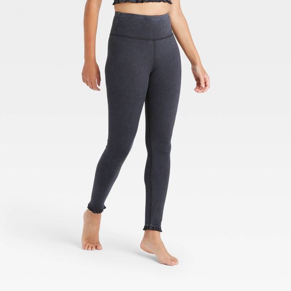 Women's High-Waisted 7/8 Leggings with Ruffle Hem - JoyLab™ | Target