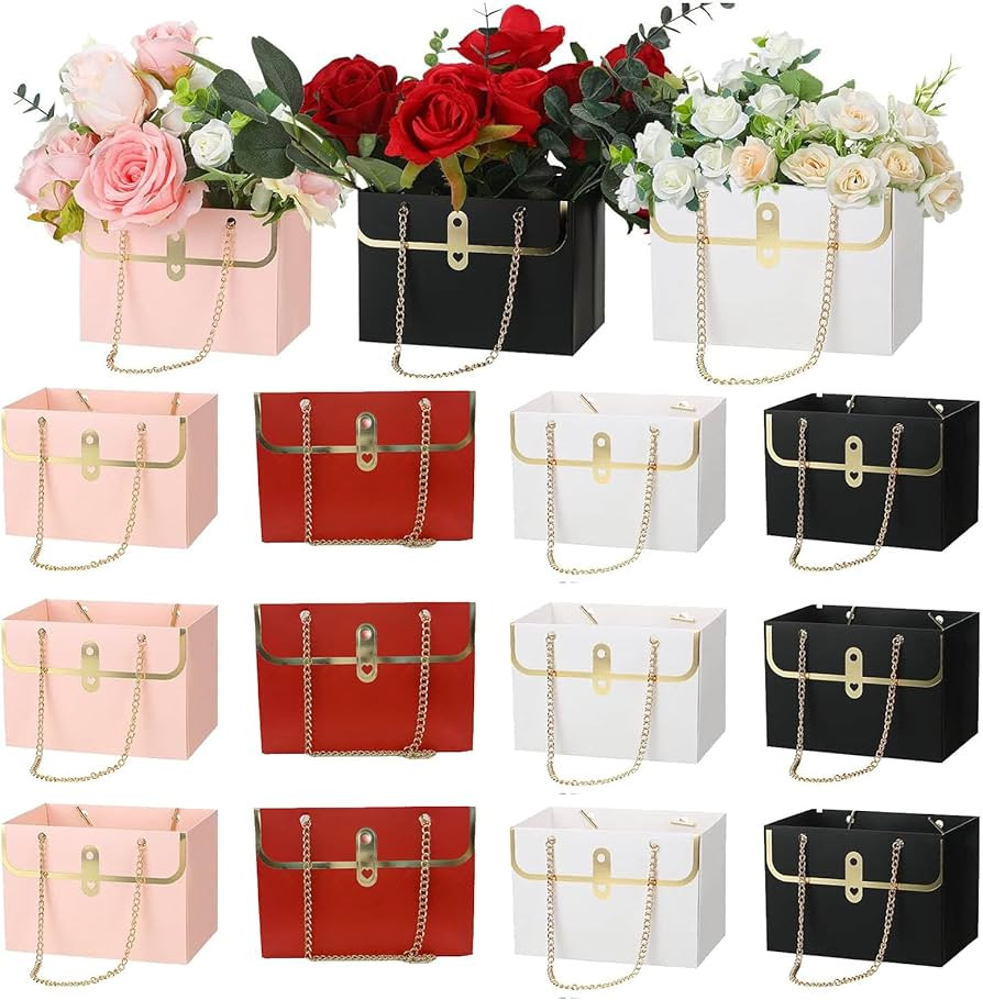 Wazoci 12pcs Paper Flower Bags for Bouquets, Flower Boxes for Arrangements, Paper Flower Gift Bag... | Amazon (US)