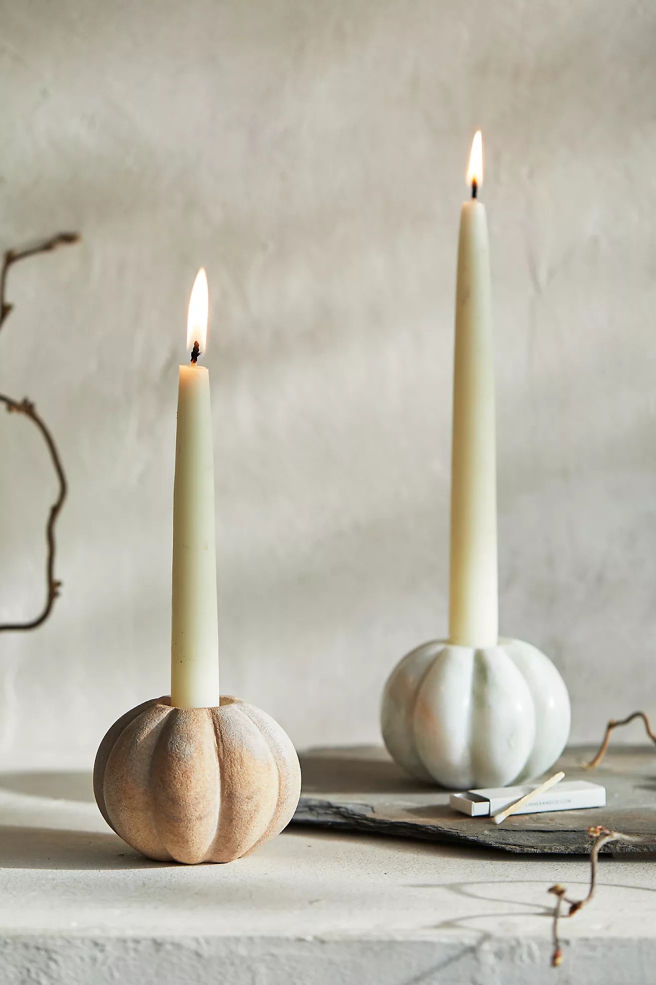 Gourd Marble Taper Candle Holder | Anthropologie (US)