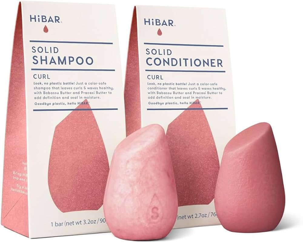 HiBAR Curl Shampoo and Conditioner Set, Bar Shampoo and Conditioner for Hair - Formulated for Tex... | Amazon (US)